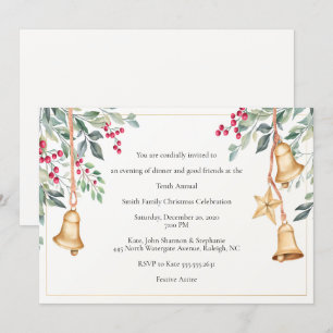 Invitación Hermoso Fiesta de Navidades dibujados a mano