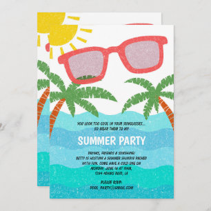 Invitación hermoso Fiesta de Pool   Cumpleaños de verano