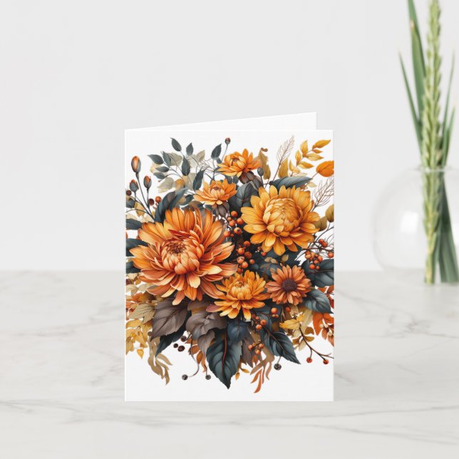 Invitación Hermoso Floral de Otoño (Anverso)