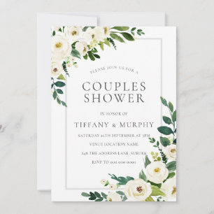 Invitación Hermoso Floral Maravilloso Elegante Ducha de Parej