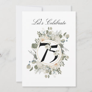 Invitación Hermoso floral pastel 75 ANIVERSARIO