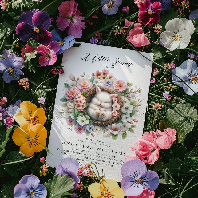 Invitación Hermoso floral primavera bebé niña ducha (Subido por el creador)