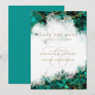 Invitación Hermoso Geode Turquesa y Cristal