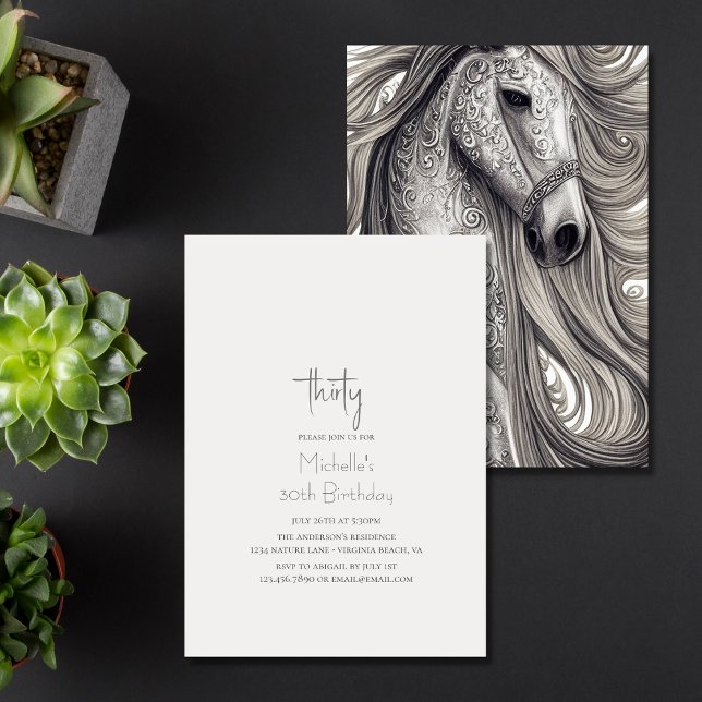 Invitación Hermoso guión moderno 30 cumpleaños (Subido por el creador)