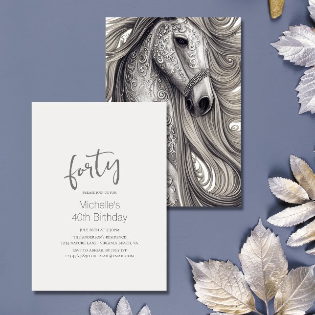 Invitación Hermoso guión moderno 40 cumpleaños (Subido por el creador)