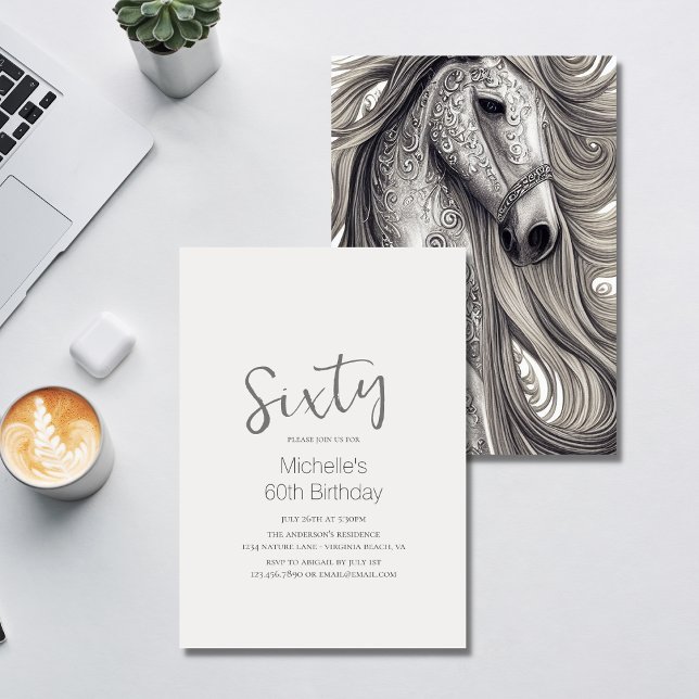 Invitación Hermoso guión moderno 60 cumpleaños (Subido por el creador)