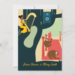 Invitación Hermoso Harpist Sleepy Speaker Boda