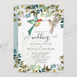 Invitación Hermoso HUMMINGBIRDS Pareja Boda