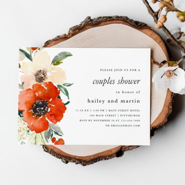 Invitación Hermoso invierno Floral Boda Parejas Ducha (Subido por el creador)