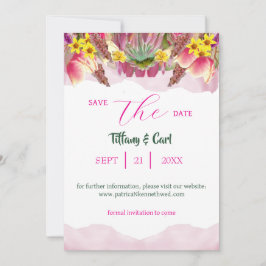 Invitación Hermoso Jardín Botánico Floral Salvar La Fecha