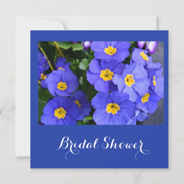 Invitación Hermoso jardín de flores azules de primavera para  (Reverso)