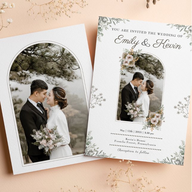Invitación Hermoso jardín de flores silvestres boda fotográfi (Subido por el creador)