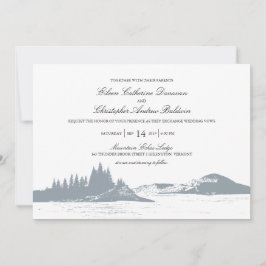 Invitación Hermoso lago de Pinos de Montaña Gris | BODA