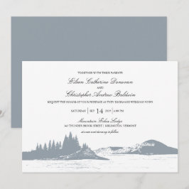Invitación Hermoso lago de Pinos de Montaña Gris | BODA