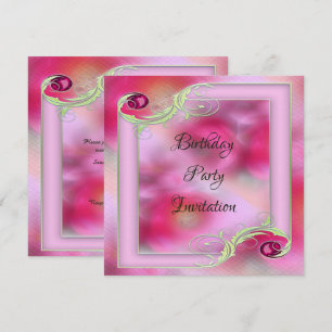 Invitación Hermoso marco decorativo francés de tonos rosados