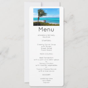 Invitación Hermoso menú de palmera con brisa de playa tropica