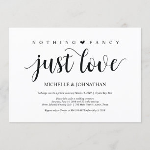 Invitación Hermoso nada elegante solo amor bodas fuga