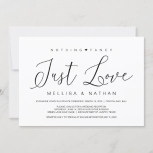 Invitación Hermoso Nada Lujoso Solo Amor, Fuga
