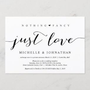 Invitación Hermoso negro nada elegante solo amor, fuga