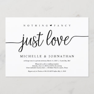 Invitación Hermoso negro nada elegante solo amor, fuga