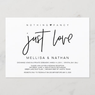 Invitación Hermoso negro nada elegante solo amor, fuga