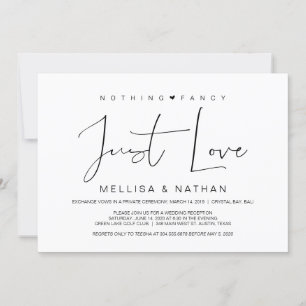 Invitación Hermoso Negro Sin Adornos Solo Amor, Huida