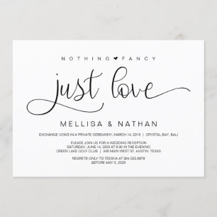 Invitación Hermoso negro sin lujos solo amor, fuga