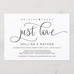 Invitación Hermoso negro sin nada elegante, solo amor, fuga