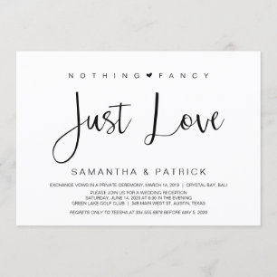 Invitación Hermoso Negro Sin Nada Lujoso Solo Amor, Fuga