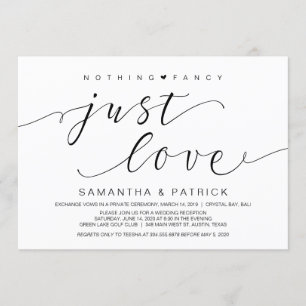 Invitación Hermoso Negro Sin Nada Lujoso Solo Amor, Huida