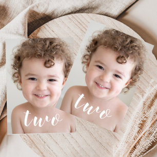 Invitación Hermoso niño CHICA guión de foto Fiesta de cumplea