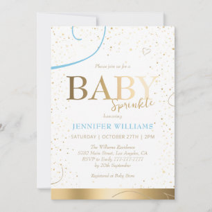 Invitación Hermoso niño de oro bebé ducha rociadora
