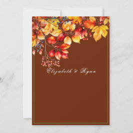 Invitación Hermoso Otoño Hojas y Bayas Boda de Otoño
