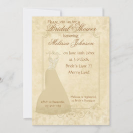 Invitación Hermoso papel de color beige vintage Bridal Shower