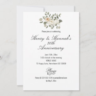 Invitación Hermoso Pastel Floral 20º ANIVERSARIO