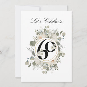 Invitación Hermoso Pastel Floral 60º ANIVERSARIO