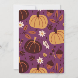 Invitación Hermoso patrón de calabaza morado y Naranja