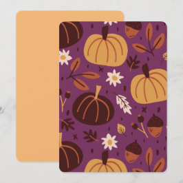 Invitación Hermoso patrón de calabaza morado y Naranja
