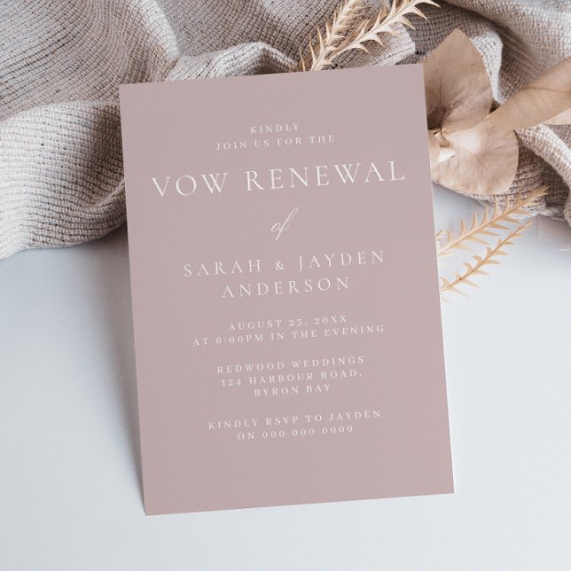 Invitación Hermoso Polvo Suave Rosa Moderno Renovación de Vot (Subido por el creador)