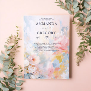 Invitación Hermoso ramo de Boda floral acrílico