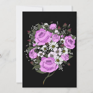 Invitación Hermoso ramo de rosas rosadas