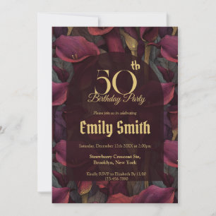 Invitación Hermoso regalo de cumpleaños con lirios estéticos