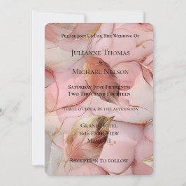 Invitación Hermoso romántico Rubor rosado deja Boda