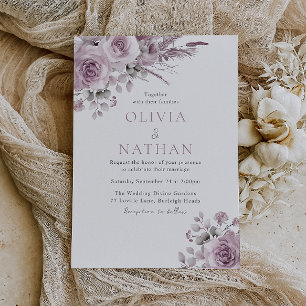 Invitación Hermoso Rosa de Rubor Boho Boda Floral