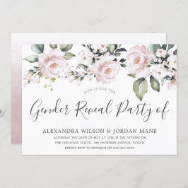 Invitación Hermoso Rosa de Rubor de revelación de género Fies