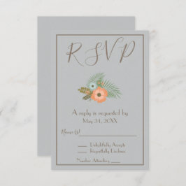 Invitación Hermoso RSVP Azul