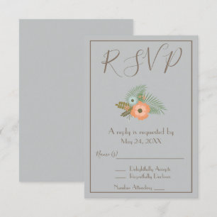 Invitación Hermoso RSVP Azul