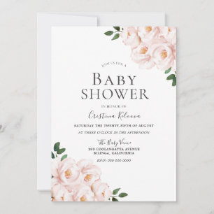Invitación Hermoso Rubor Pink Elegant Chica Baby Shower