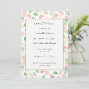 Invitación Hermoso Sabor Rosa Menta Flor Pétalos Despedida de