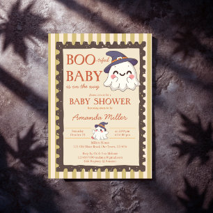 Invitación Hermoso sello retro de fantasma para baby shower d